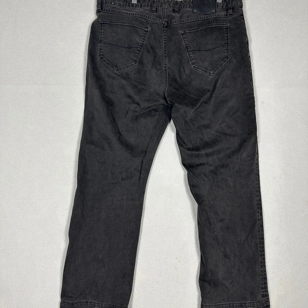Robert Graham Classic Yates Jeans Mens 36 Black Straight Leg Stretch Denim Pants